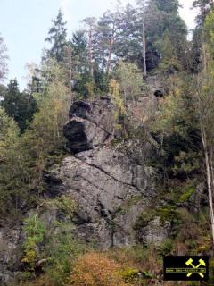 Diabastuff-Felsen Kanzel in der Papierfabrik bei Brunnenthal-Köditz nahe Hof, Oberfranken, Bayern, (D) (1) 04. Oktober 2014 (Oberdevon).JPG